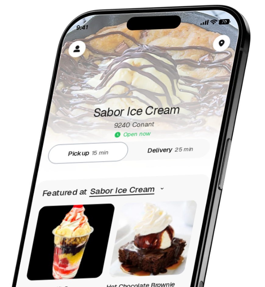 Sabor Ice Cream app preview